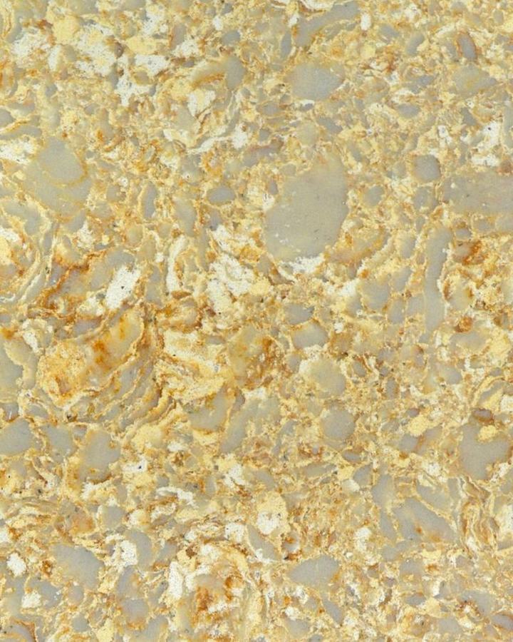 Gold engineered quartz