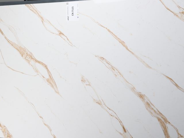 Calacatta Plume CN7115 engineered quartz slab